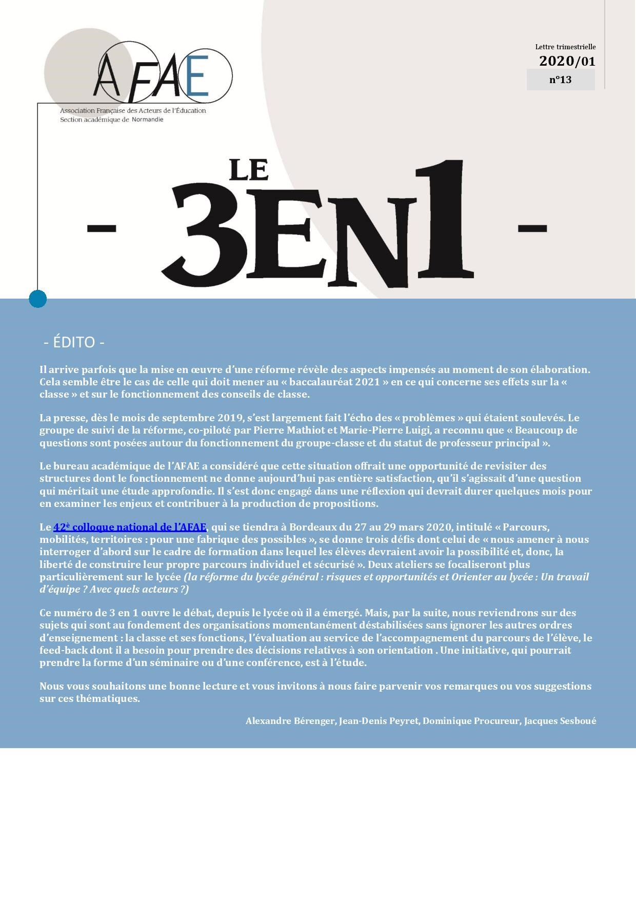 Trois en Un N°13 [Académie de Normandie]